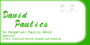 david paulics business card